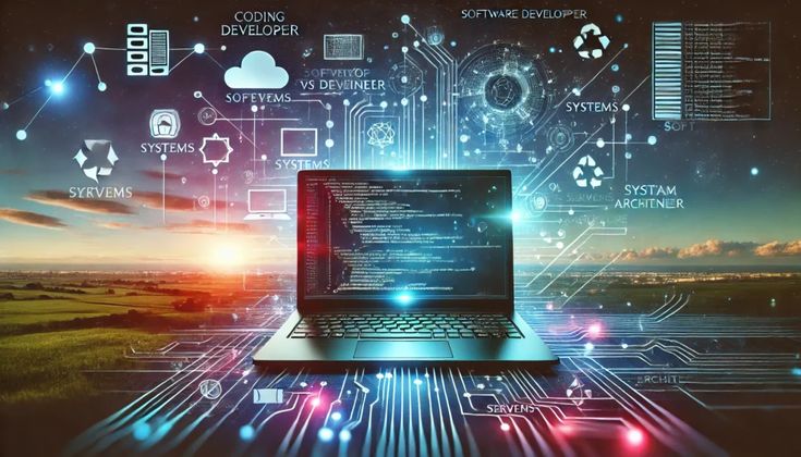 Developers collaborating on custom business software development project