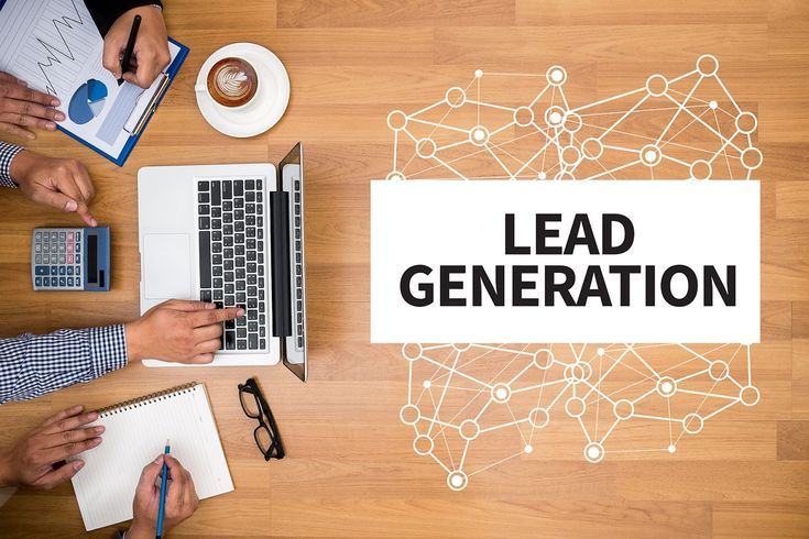 Sales team analyzing lead generation funnel with data dashboard and client list on screen